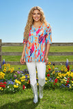 Multi color prints baby doll & short sleeve women top BQ15955 IF