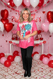 Valentine's Jewel & Lips XOXO hearts printed women top XCH14523