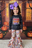 "THICK THIGHS SPOOKY VIBES" top and bottom girls clothing sets XCH0333-29H 9S3