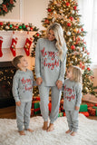 Mom and me Christmas "Merry and bright" hoodie top & grey pant 2pcs set BQ15556 IS3