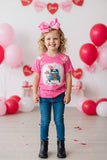 DLH2588 Believe & Valentine pink short sleeve girls t-shirt A9S2