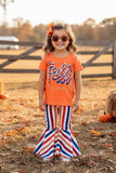 "FALL VIBES" orange & stripes 2pc set XCH0333-26H 9S3