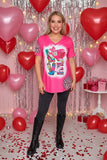 Western Valentine LOVE printed pink women t-shirt XCH13490C IS17 GS10