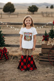 Merry Christmas leopard & plaid printed girl set DLH0913-11 A1S1 /CLE