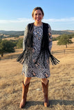 Multi color leopard printed w/side pockets long sleeve women dresses BQ15488 AS2