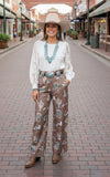 Western patterns printed wide leg women pant XCH16946