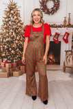 Red & Green checkered one piece casual women jumpsuit XCH16764