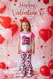 "Follow Your Heart" Print Tie dye 2pcs girls set XCH0015-26H