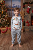 Western pajamas sets wholesale horse prints top & pant 2pc boy sets XCH04028 (A1S8)