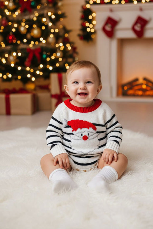 Restock--Knitted sweater christmas santa infant baby onesies 250706M