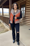 Shop western women's clothing Leopard printed & orange tassels cardigan BQ13932 (ES6)