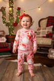 Christmas santa claus & cactus printed 2pc baby outfit sets 250713M A12S4