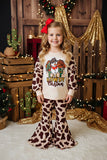 "HOWDY Christmas" snowman prints top bell bottom girls sets XCH0018-7H A9S6