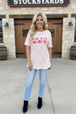 "Jesus is my valentine" pink leopard printed short sleeve women top XCH14682