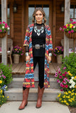 GJQ11895 Multi color Aztec printed 3/4 sleeve women cardigan HS1/AS6