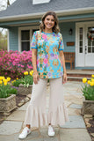 Women's top wholesale floral printed short sleeve t-shirt GJQ13637 (ES7)