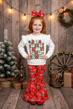 "have yourself a groovy little Christmas" Top pant 2pc girls sets XCH0018-9H A9S6