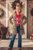 Kids boutique clothing suppliers leopard printed long style girls open cardigan XCH02001 (A12S5) A15S2