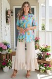 Women's top wholesale floral printed short sleeve t-shirt GJQ13637 (ES7)