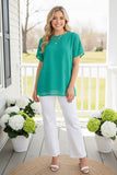 Women's boutique suppliers mint dot women tops GJQ15830 C11
