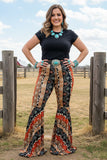 Plus size multi pattern & color bell bottom pants DLH11285 S19