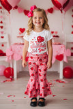 "I am a sucker for you" top & hearts printed bottom 2pc girls sets XCH0018-10H