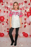 Valentine XOXO & Dot & Leopard printed short sleeve women t-shirt XCH13685