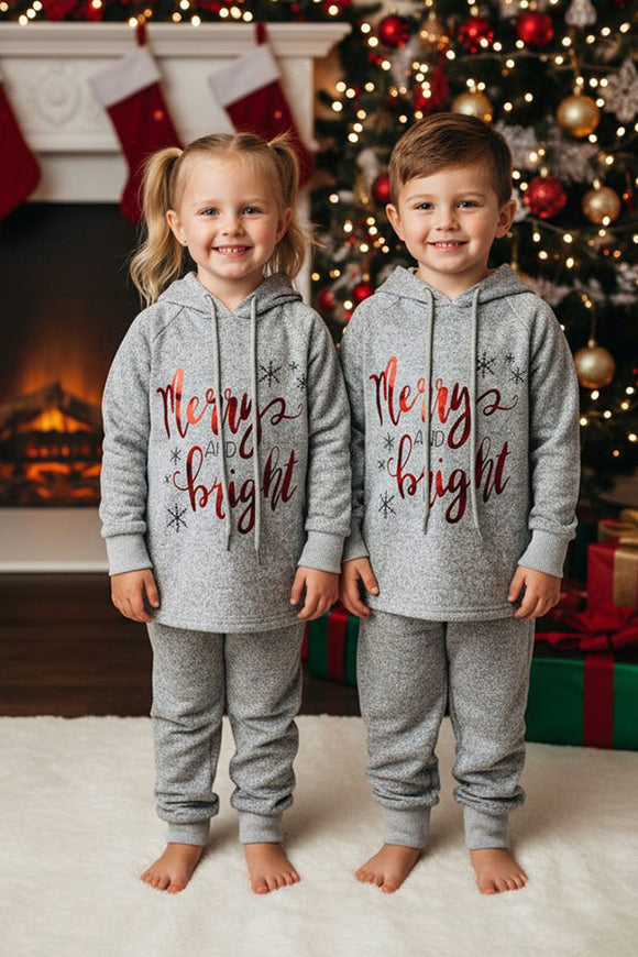 BQ2408 Mom and Me Christmas hoody sweatshirts 2pc kids clothing sets A9S1