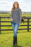 Western horse riding & checkered printed sheer long sleeve mesh women top XCH16860