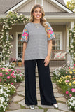 Southern Stitch women's blouse with very detailed embroidered balloon sleeves XCH16812