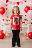 Valentine Mom and me LOVE plaid & leopard printed girls t-shirt XCH0011-8