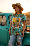 Plus t-shirt wholesale DESERT DARLIN cactus prints w/ short sleeves XCH12491 (GS2)