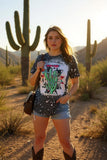 Howdy rowdy cactus & jewel printed short sleeve top DLH12190 IS16