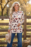 Western cow patterns long sleeve women's boutique top Southern Stitch GJQ12197