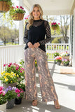 Snake skin printed straight wide leg women pant YMY10398 IS19