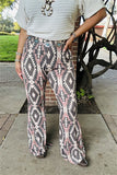 GJQ15654 Aztec multi color printed tighten/long bell bottom women pants