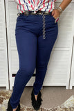 J209 Wholesale Solid Navy blue skinny women jeans (BS13)