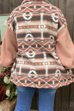 DLH14753 Aztec serape w/pockets and buttons long sleeve women coat/jackets for winter