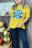 DLH9900 HELLO Pumpkin printed short sleeve ginger women t-shirt IS7