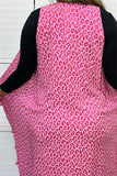 FW13035 Pink leopard sleeveless women vest with pink pompom(BS13