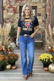 Western "COOLEST TURKEY AROUND" Black women's boutique t-shirt DLH10108 BS11