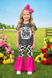 Love you till the cows come home top bell botom pant 2pc girls set DLH0923-22 (A3S8)