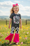 Love you till the cows come home top bell botom pant 2pc girls set DLH0923-22 (A3S8)