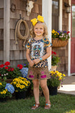 Western Animal printed & sunflower cross printed short sleeve girl t-shirt XCH0722-24H A16S6