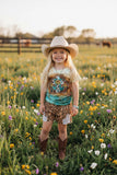 Girls boutique clothing wholesale cross & sunflower print short sleeve girls t-shirt DLH0923-07 A16S4