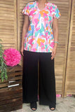 Shop multi color patterns printed women blouse w/short sleeves GJQ16040 IS8
