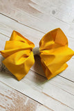 Chic double layer rehinestone 7.5" yellow boutique girls hairbow $10 for 12pc