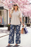 Glitter Cream short sleeve flattering v-neckline women blouse SP16420