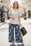 Glitter Cream short sleeve flattering v-neckline women blouse SP16420