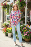Spring multicolor floral printed short sleeve women top GJQ16622 FS11